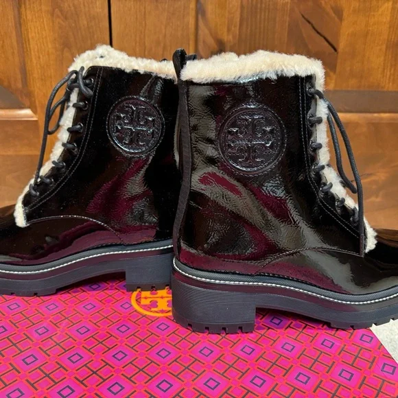 Tory Burch Miller 50 MM Lug Sole Shearling Bootie - Picture 3 of 4